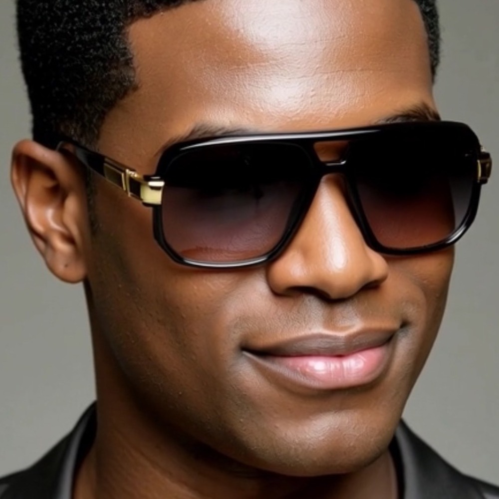Aviator Classic Flat Top Metal Accented Temples Black Lens Square Glasses Lentes
